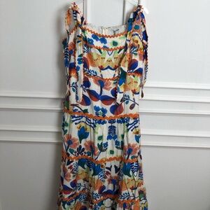 Fashion Nova Blue and Orange Spaghetti Strap Maxi Sundress